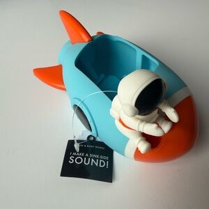 Bath & Body Works Blue and Orange Rocket soap dispenser holder